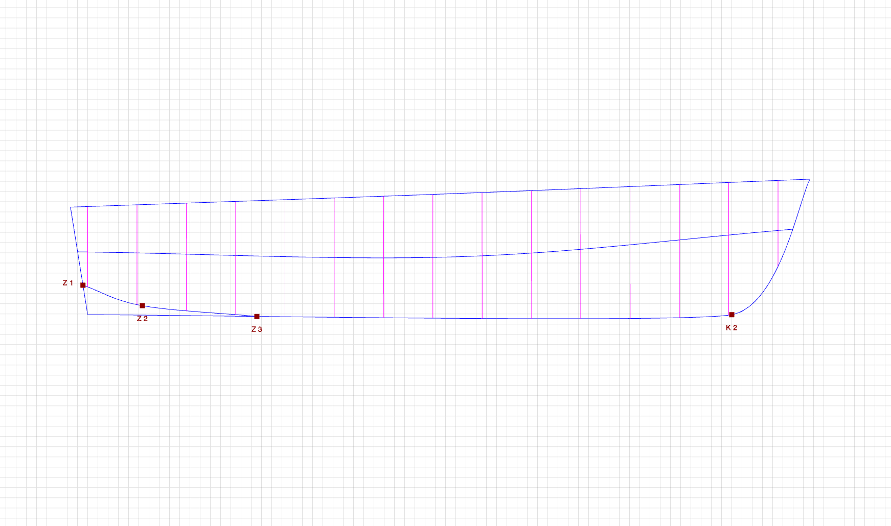 Keel with 6 control points