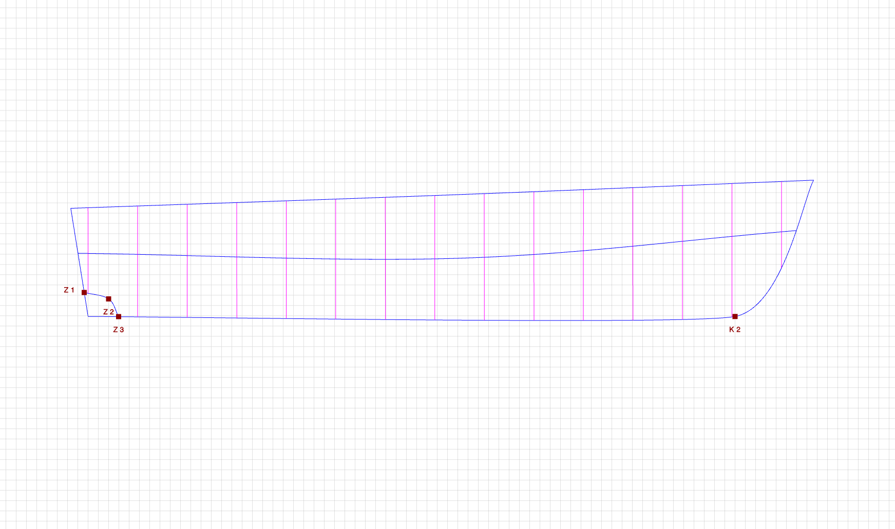 Keel with 5 control points