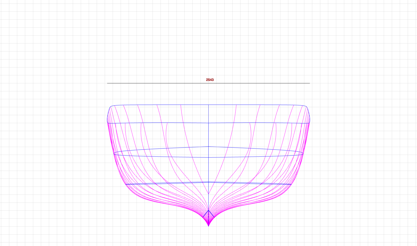 Keel for motor boat, place for the propeller