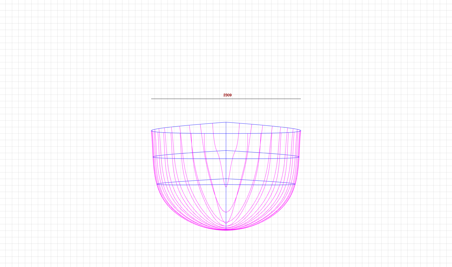 Keel for motor boat, place for the propeller