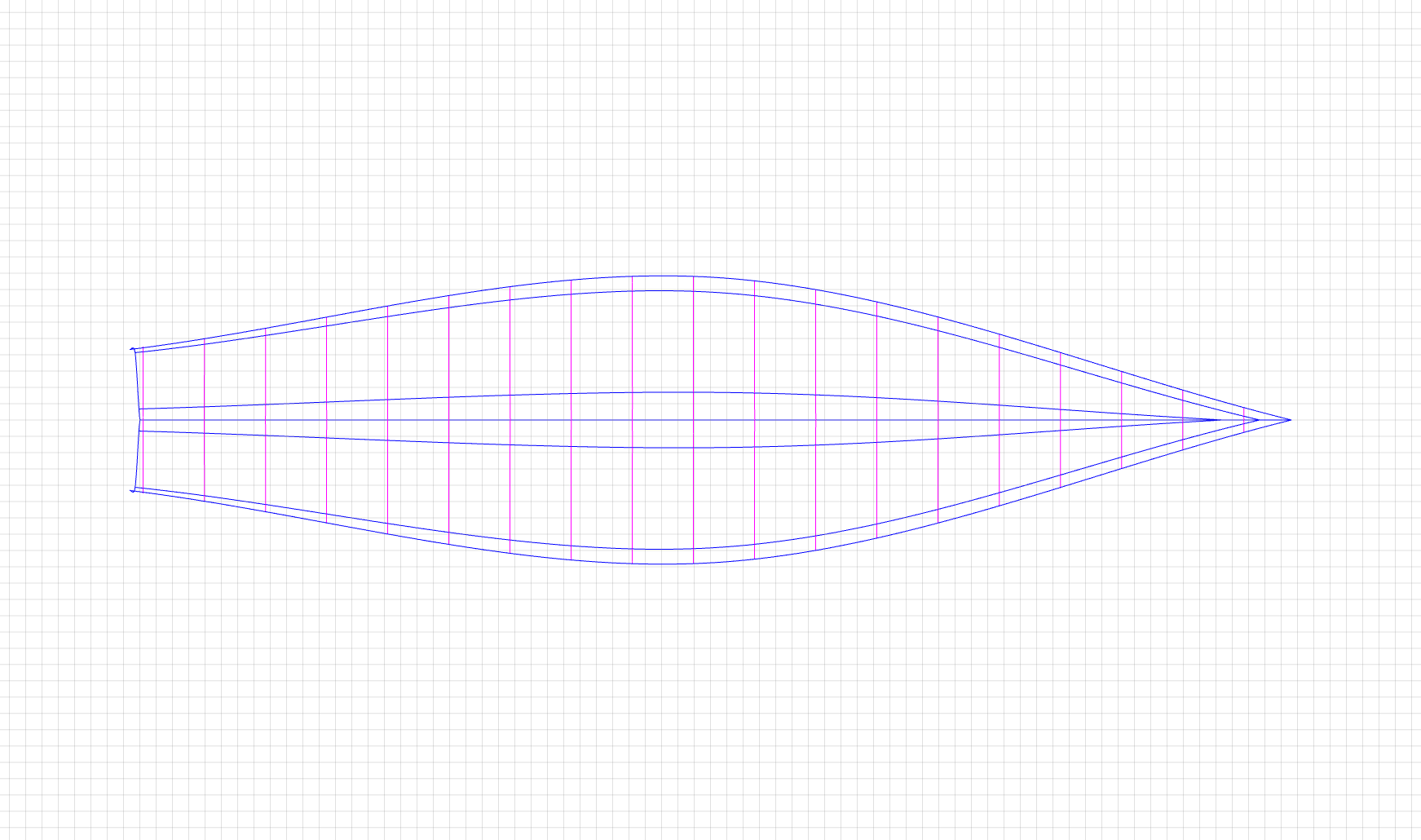 Boat blueprint Up view