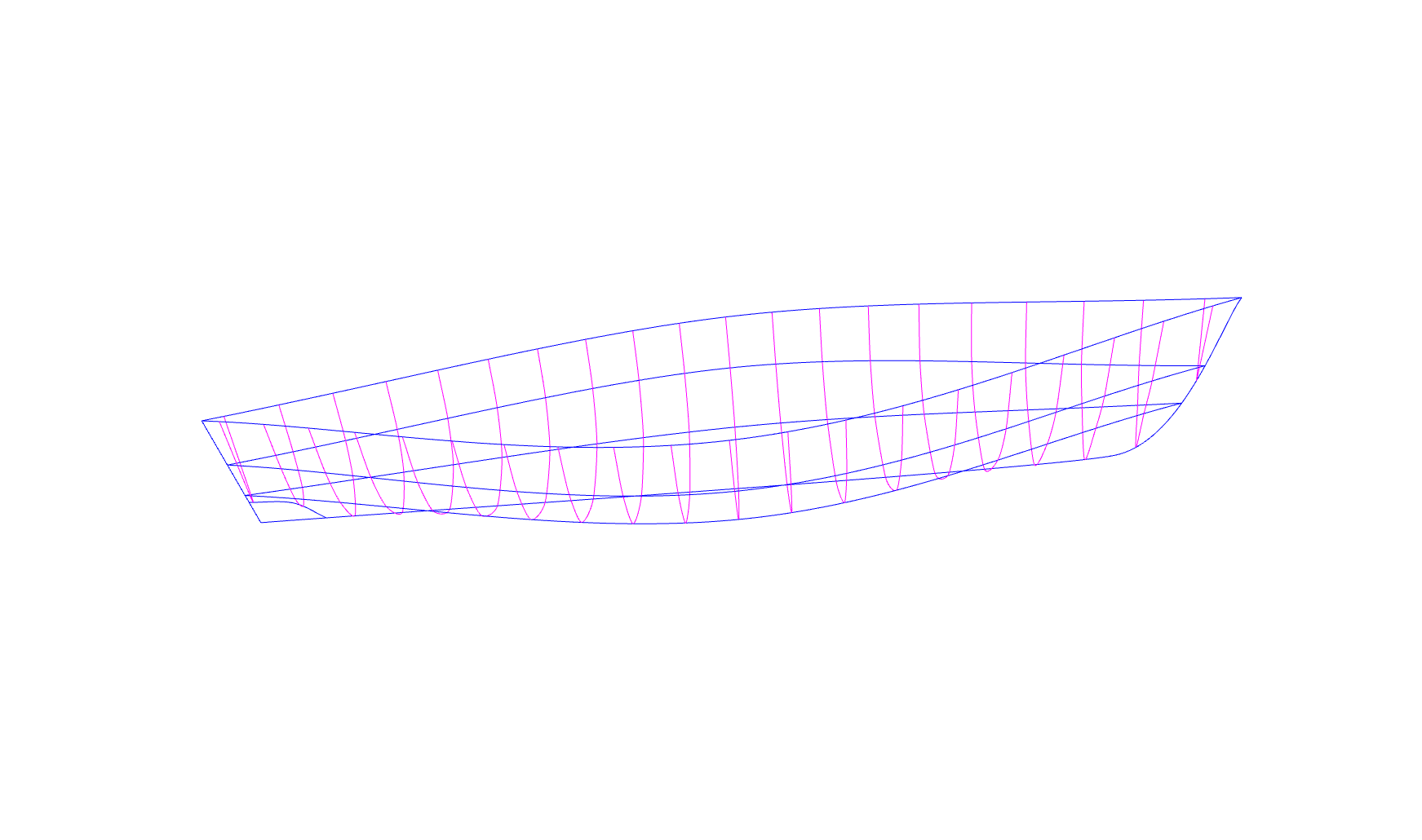 Boat blueprint 3d view