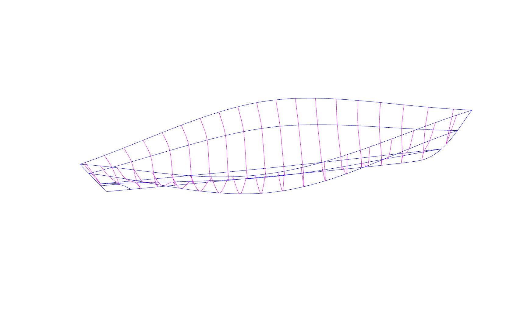 Boat blueprint 3d view