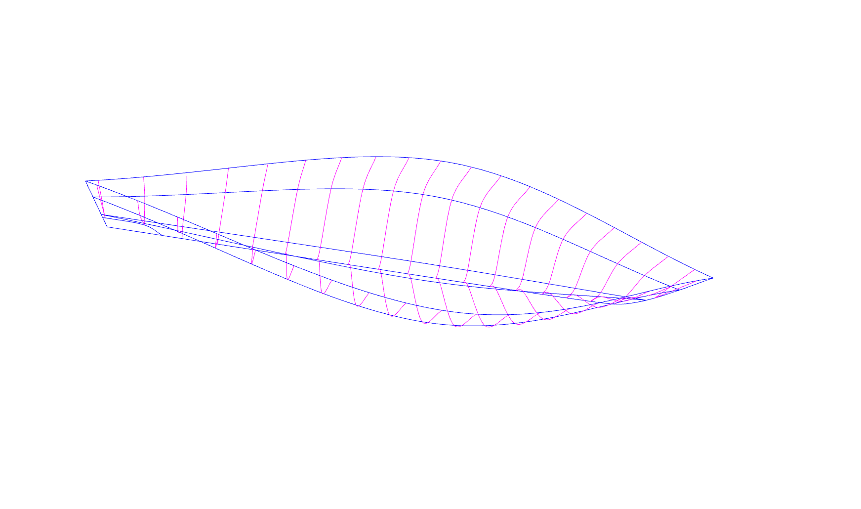 Boat blueprint 3d view